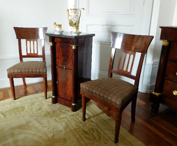 Pair of Empire mahogany chairs attributed to Jacob Desmalter