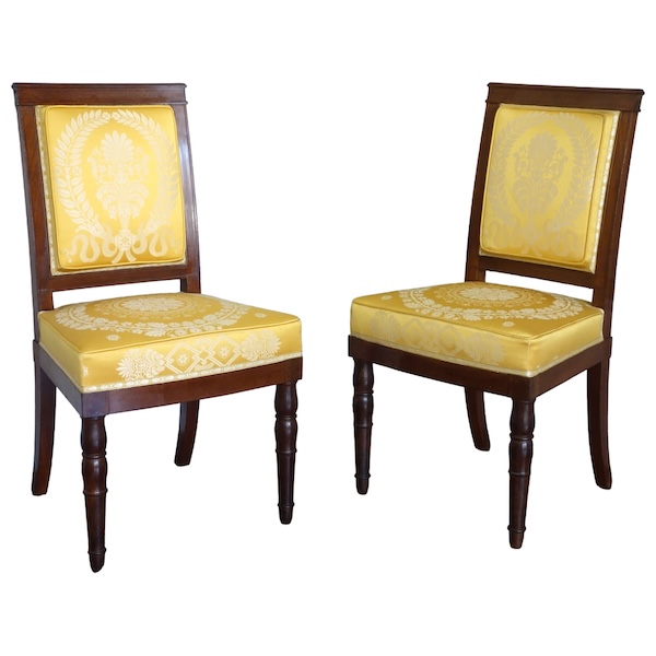 Jacob Desmalter : paire de chaises d'époque Empire en acajou - estampillées