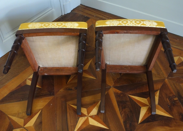Jacob Desmalter : paire de chaises d'époque Empire en acajou - estampillées