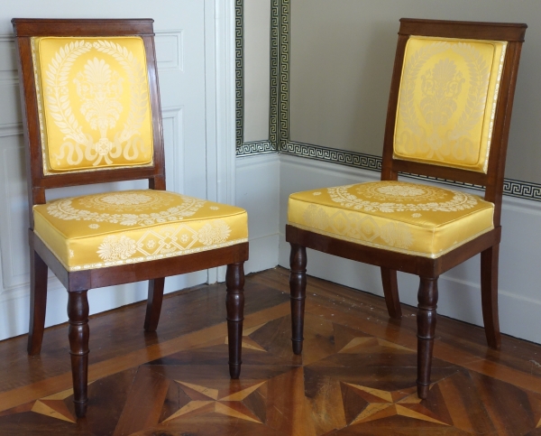 Jacob Desmalter : paire de chaises d'époque Empire en acajou - estampillées