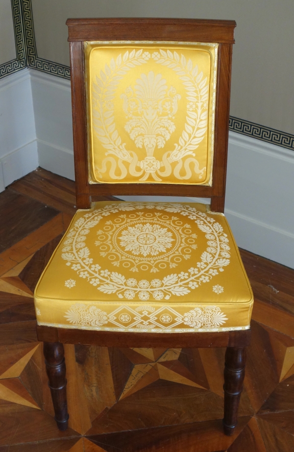 Jacob Desmalter : paire de chaises d'époque Empire en acajou - estampillées