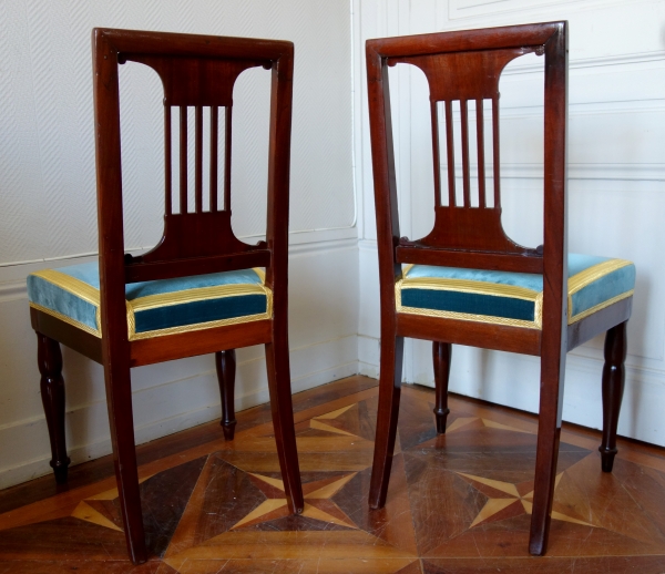 Paire de chaises par Jacob pour Louis Philippe au Chateau de Bizy - estampilles et marques au feu