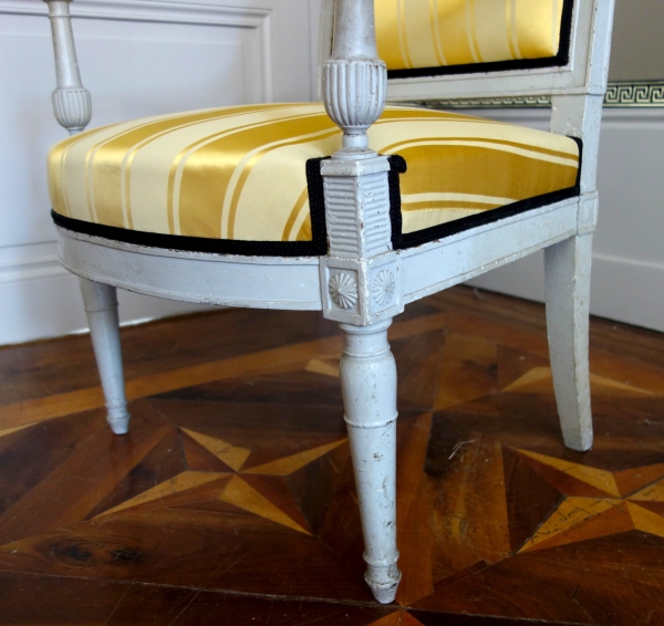 Pair of lacquered wood armchairs, late 18th century circa 1790
