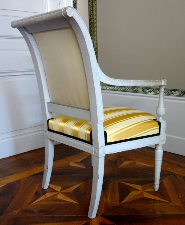 Pair of lacquered wood armchairs, late 18th century circa 1790
