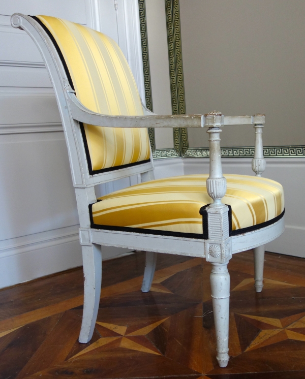 Pair of lacquered wood armchairs, late 18th century circa 1790