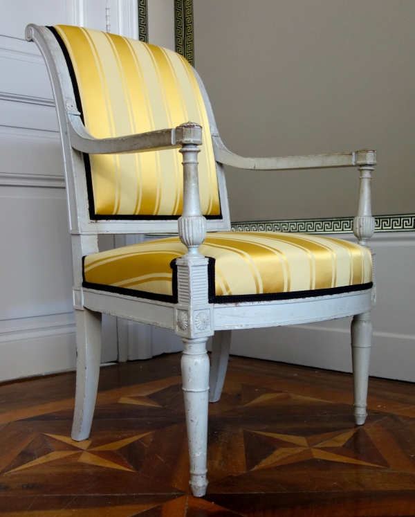 Pair of lacquered wood armchairs, late 18th century circa 1790