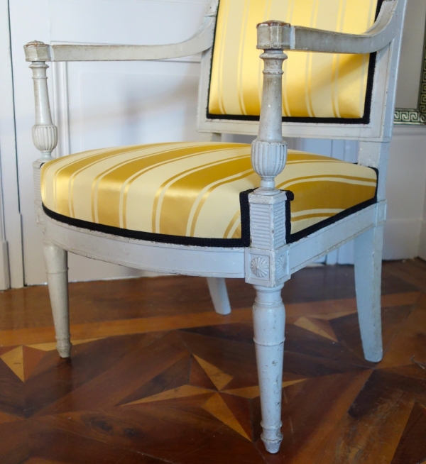 Pair of lacquered wood armchairs, late 18th century circa 1790