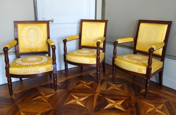 Jacob Desmalter : paire de fauteuils d'époque Empire en acajou - estampillés