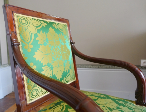 Jacob Desmalter : pair of Empire mahogany armchairs - stamped