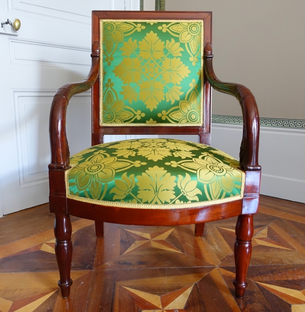 Jacob Desmalter : pair of Empire mahogany armchairs - stamped