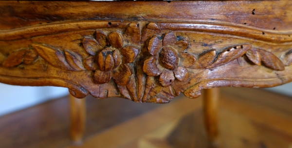 Pair of Louis XV wallnut cane armchairs - follower of Nogaret