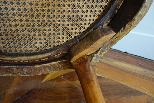 Pair of Louis XV wallnut cane armchairs - follower of Nogaret