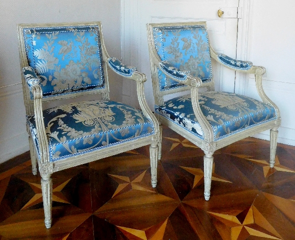 Georges Jacob : pair of Louis XVI armchairs - stamped - 18th century