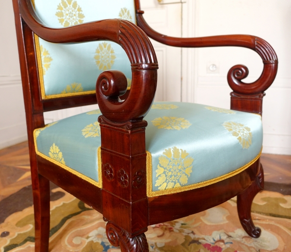 Pair of mahogany armchairs attributed to Jeanselme - early 19th century
