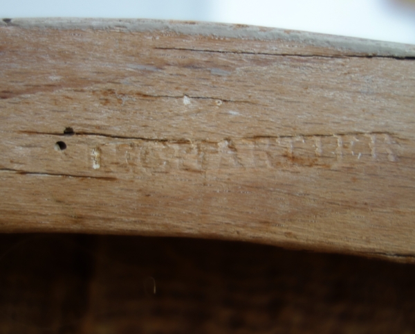 Louis XVI living room suite - 9 pieces - stamped Jacques Lechartier