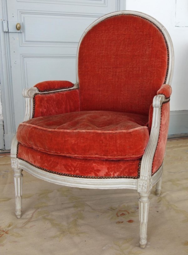 Louis XVI living room suite - 9 pieces - stamped Jacques Lechartier