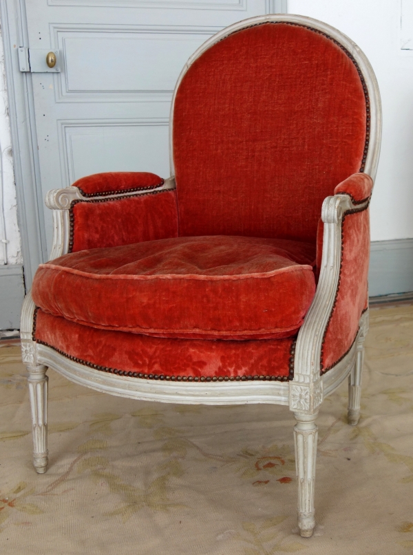 Louis XVI living room suite - 9 pieces - stamped Jacques Lechartier