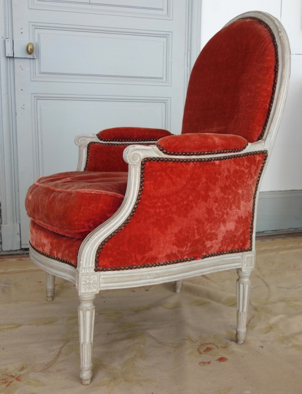 Louis XVI living room suite - 9 pieces - stamped Jacques Lechartier