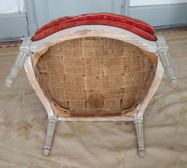 Louis XVI living room suite - 9 pieces - stamped Jacques Lechartier