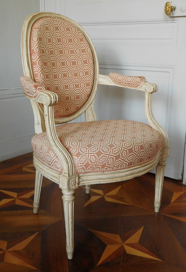JB Lelarge : grand salon 9 pièces d'époque Louis XVI - canapé 2 bergères 6 fauteuils - estampille