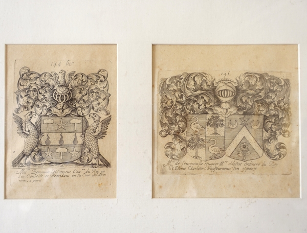 Set of 6 engravings : 12 coat of arms - 19th century