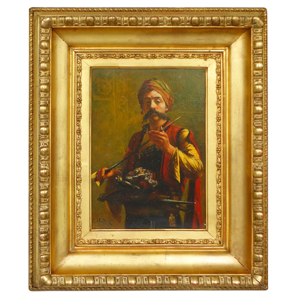 Orientalist school, portrait of a bachi bouzouk after Millet, oil on panel