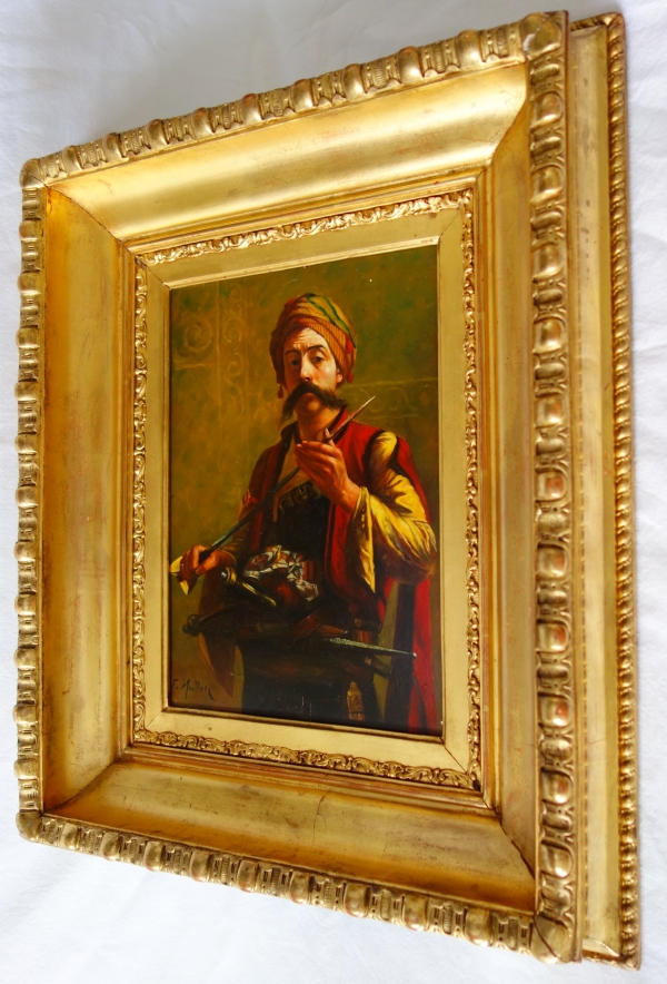 Orientalist school, portrait of a bachi bouzouk after Millet, oil on panel