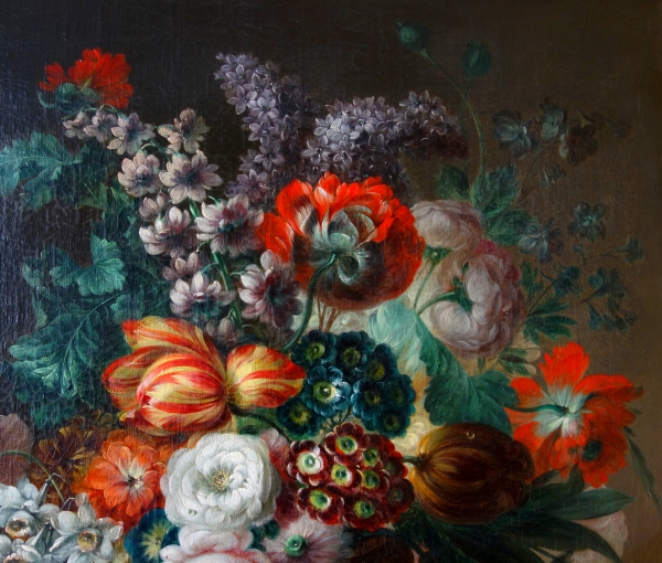 Early 19th century French school : bouquet of flowers - 82cm x 67cm