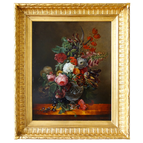 Early 19th century French school, follower of Van Dael : flowers in a vase