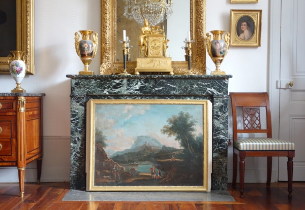 Tableau cache cheminée - école Française du XVIIIe siècle - huile sur toile - époque Louis XVI