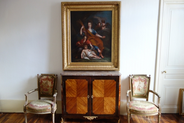 Ecole Française du XVIIIe siècle, grande huile sur toile : Cérès - allégorie de l'été - entourage d'Albert Stiemart - 115cm x 133cm