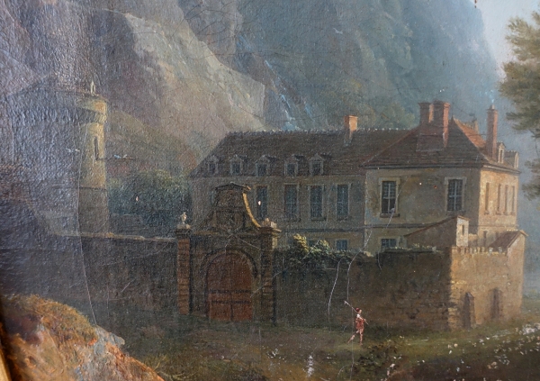 19th century French school : a castle in Dauphine, oil on canvas