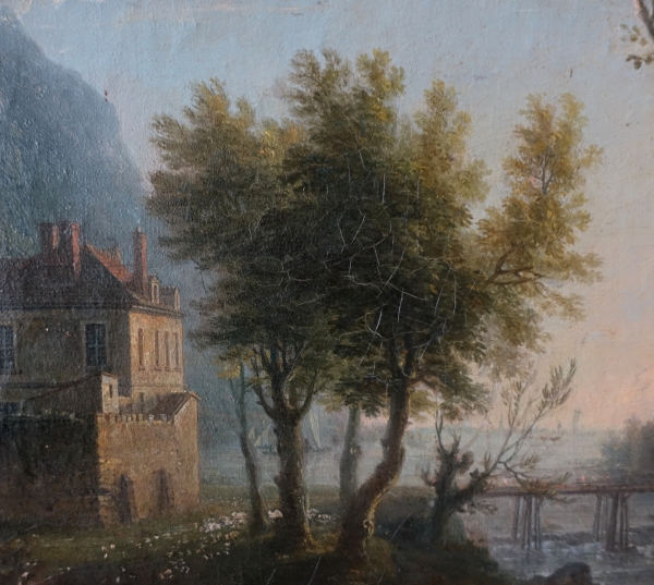 Ecole française du début du XIXe siècle, château du Dauphiné, huile sur toile