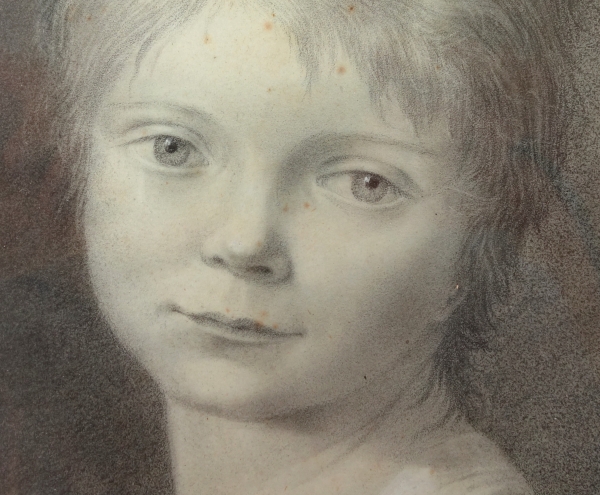 Portrait of a little girl, Empire drawing circa 1802 attributed to Claude Hoin