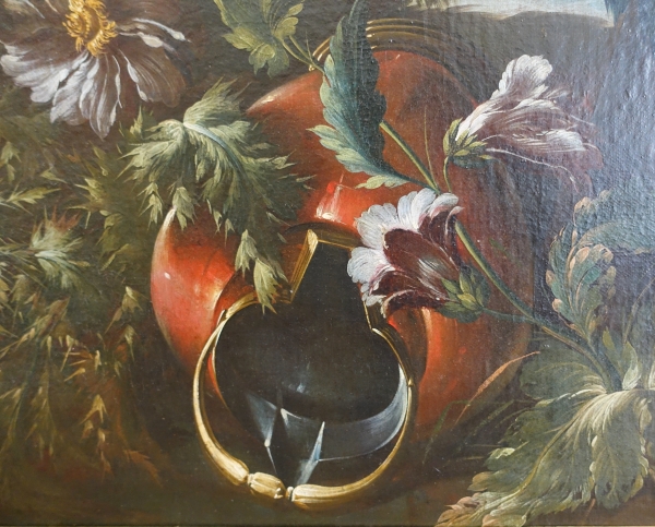 17th century Dutch school, parrot & budgerigar, oil on Canvas attributed to Mathias Withoos - 109cm x 93.5cm