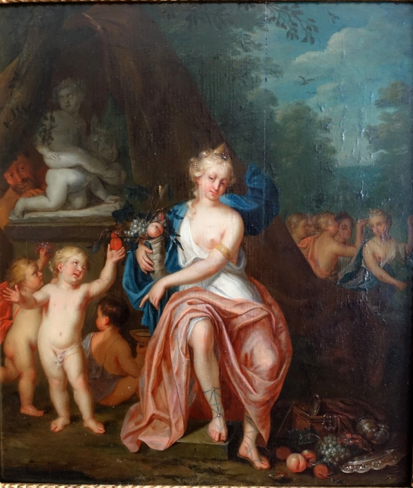 Mattheus Terwesten (attributed to) : 18th century Dutch school, oil on panel - allegory of wealth