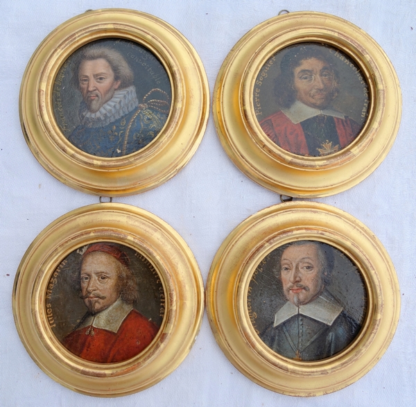 Galerie de 28 miniatures de personnages de l'Histoire de France, XVIIe siècle