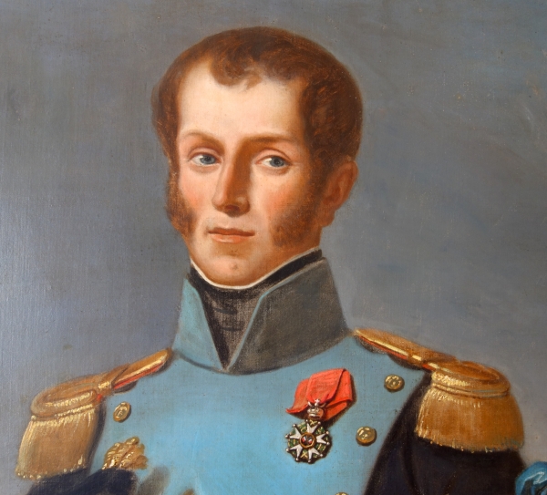 Grand portrait d'un officier, brave sous l'Empire & républicain sous la Restauration - 100cm x 120cm