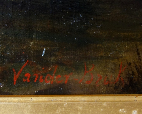 Henry Van Der Burch, grand tableau de montagne - huile sur toile XIXe - 136cm x 109cm