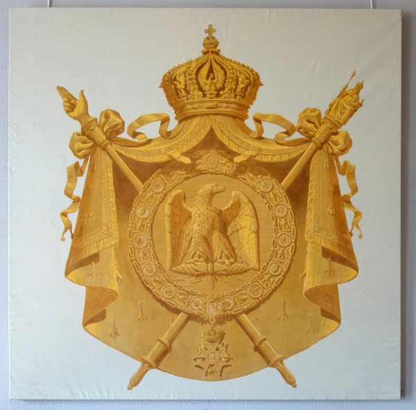 Décoration de Palais Impérial, les Grandes Armes de Napoleon III - huile sur toile - 151cm x 151cm