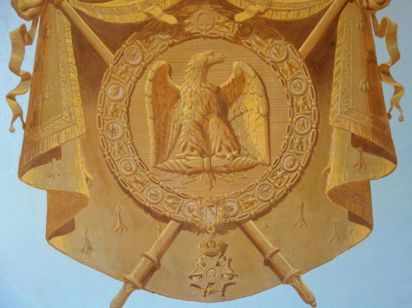 Imperial palace decoration : Napoleon III coat of arms, oil on canvas - 151cm x 151cm