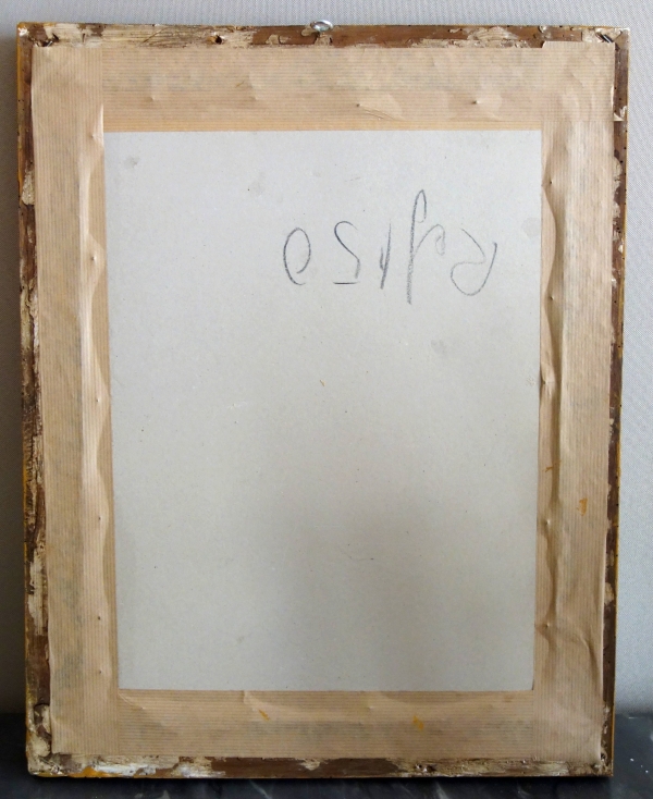 Napoléon à cheval, gravure colorisée d'après Carle Vernet - cadre en bois doré d'époque Empire