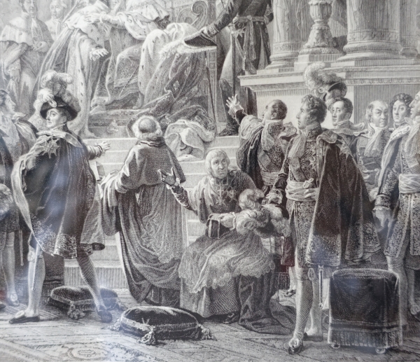 Coronation of King of France Charles X engraving - royalist historical souvenir