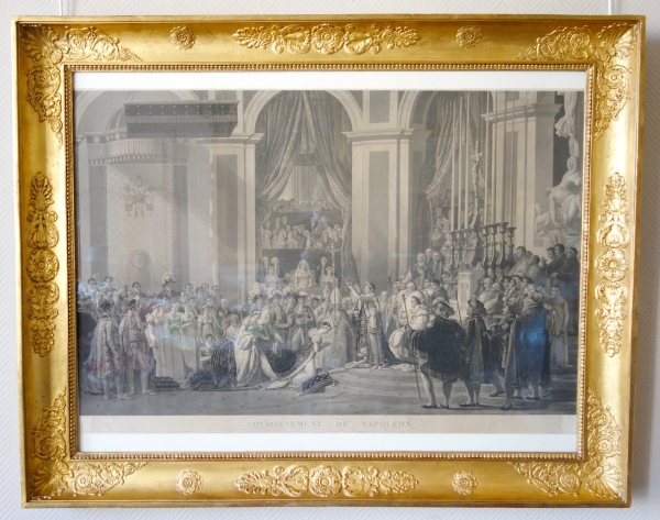 Grande gravure Empire : le sacre de Napoléon Empereur - 94,5cm x 119cm