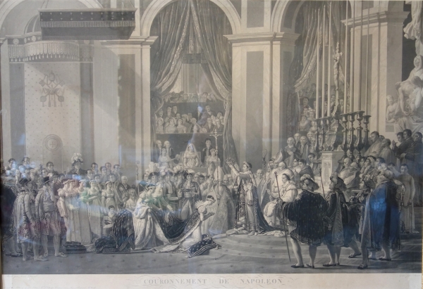 Large Empire engraving : Napoleon's coronation - 94,5cm x 119cm