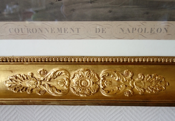 Grande gravure Empire : le sacre de Napoléon Empereur - 94,5cm x 119cm