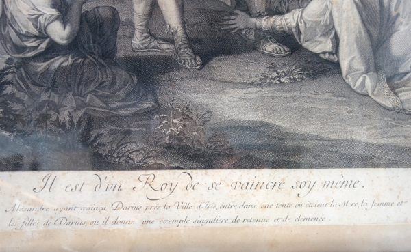 Large engraving : Darius' family at Alexander's feet - gold leaf gilt wood frame