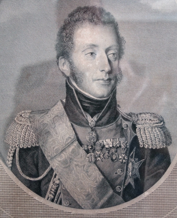 Gravure royaliste, portrait de Louis XIX Dauphin de France et Duc d'Angoulême