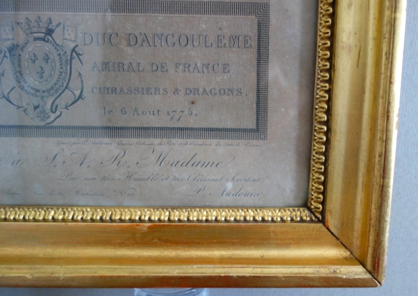 Gravure royaliste, portrait de Louis XIX Dauphin de France et Duc d'Angoulême