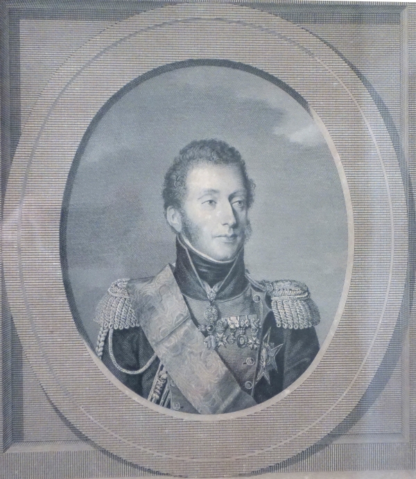 Gravure royaliste, portrait de Louis XIX Dauphin de France et Duc d'Angoulême